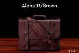 home, cravar alpha 13 leather briefcase bag brown