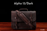 home, cravar alpha 13 leather briefcase bag dark