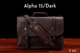cravar alpha 15 leather briefcase bag dark