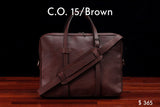 home, cravar c.o. 15 leather laptop briefcase bag brown