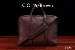 home, cravar c.o. 15 leather laptop briefcase bag brown