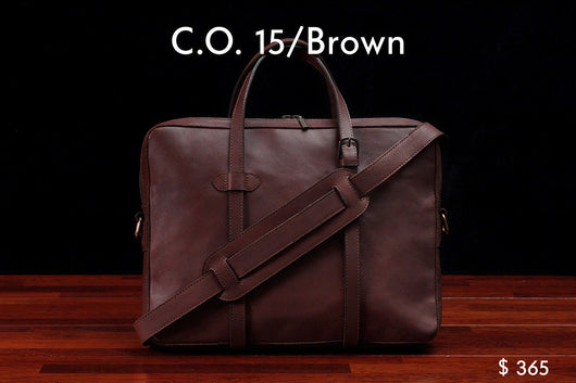 home, cravar c.o. 15 leather laptop briefcase bag brown