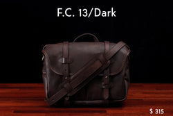 home, cravar f.c. 13 leather messenger field bag dark