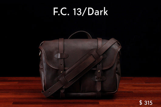 home, cravar f.c. 13 leather messenger field bag dark