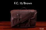 home, cravar f.c. 15 leather messenger field bag brown