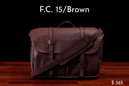 home, cravar f.c. 15 leather messenger field bag brown