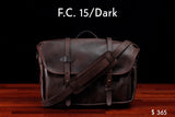 home, cravar f.c. 15 leather messenger field bag dark