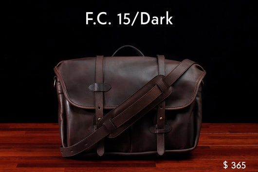 home, cravar f.c. 15 leather messenger field bag dark