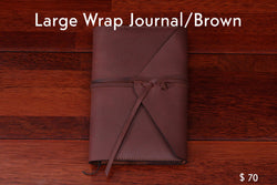 home, cravar leather journal large wrap brown