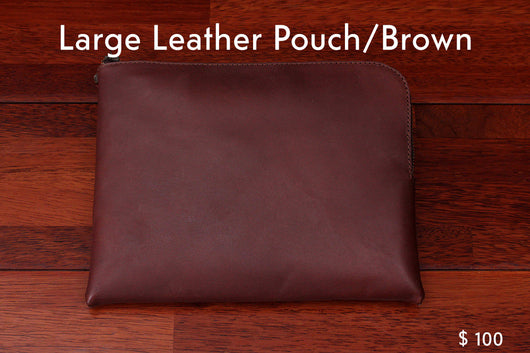 home, cravar leather pouch large brown